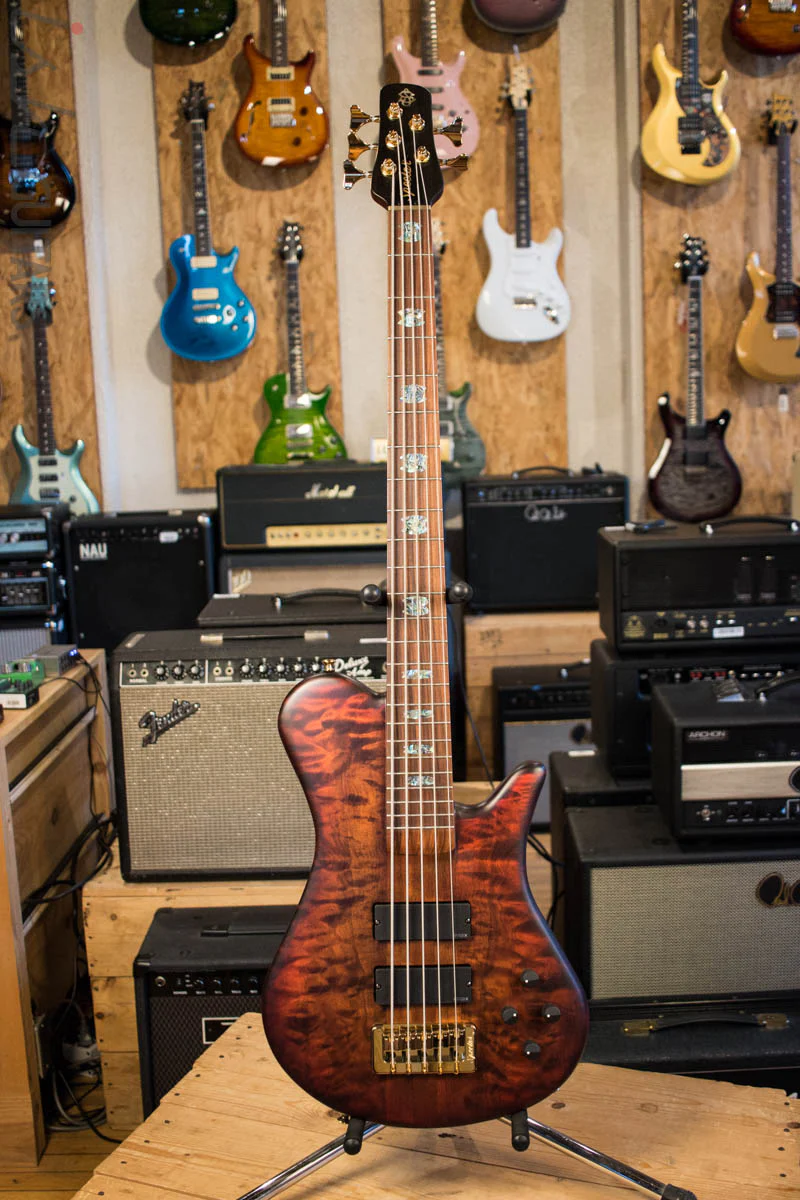 Spector Singlecut SC5 NS-5 Bass Ultra Amber Burst Matte Flame Maple - Image 2