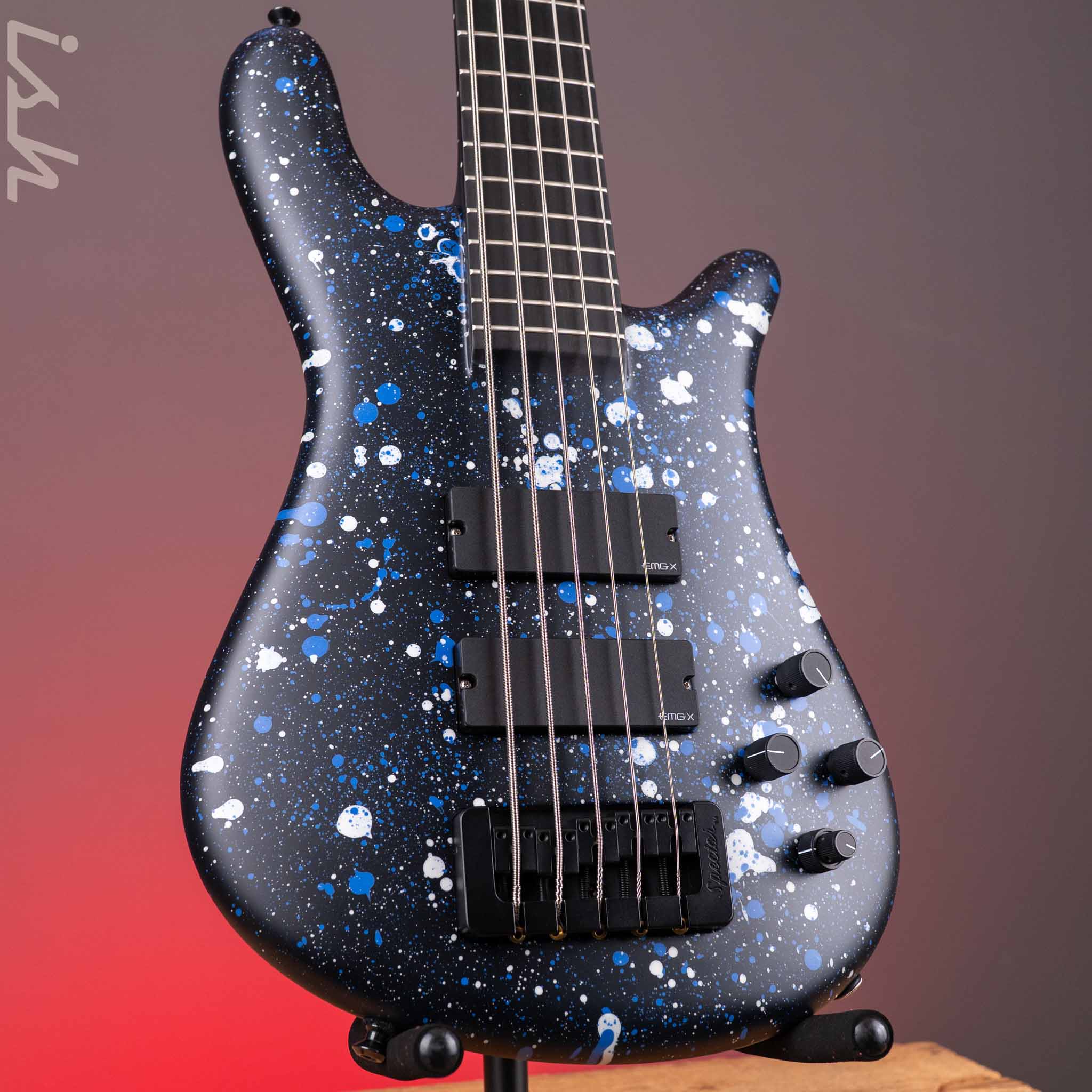 Spector USA NS-5 Matte Black with Blue and White Dots/Drips