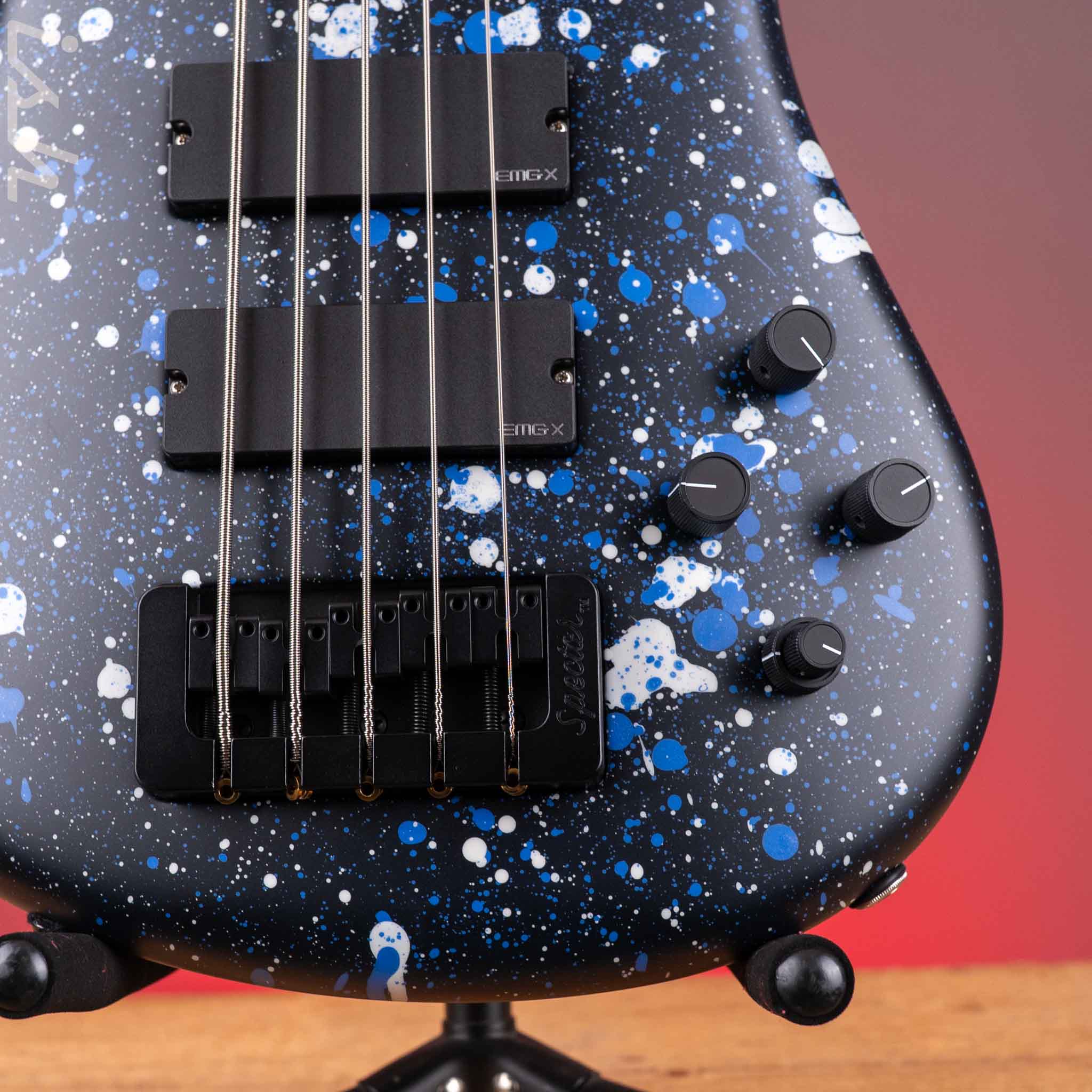 Spector USA NS-5 Matte Black with Blue and White Dots/Drips - Image 5