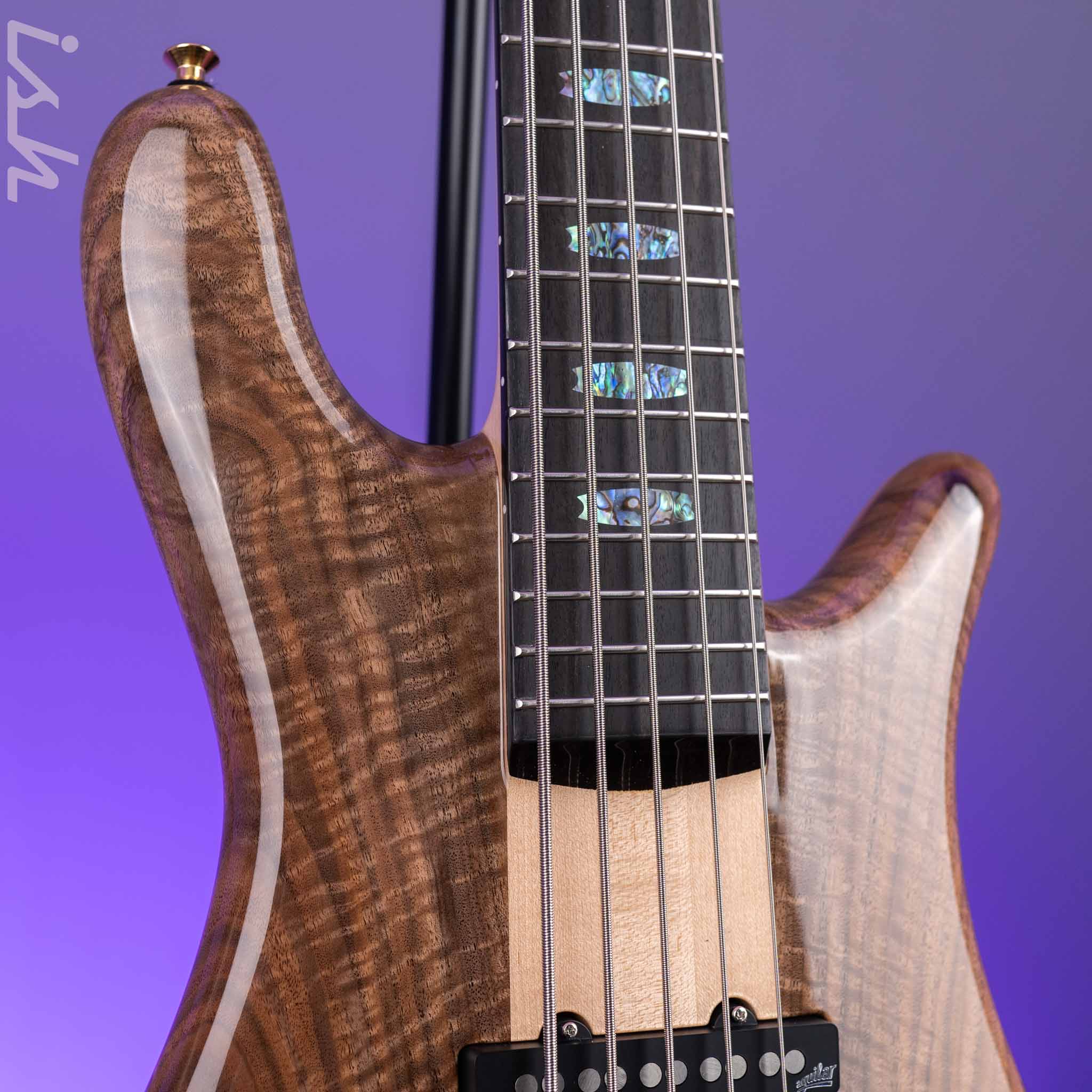 Spector USA NS-5XL 5-String Bass Natural Figured Walnut Demo - Image 3