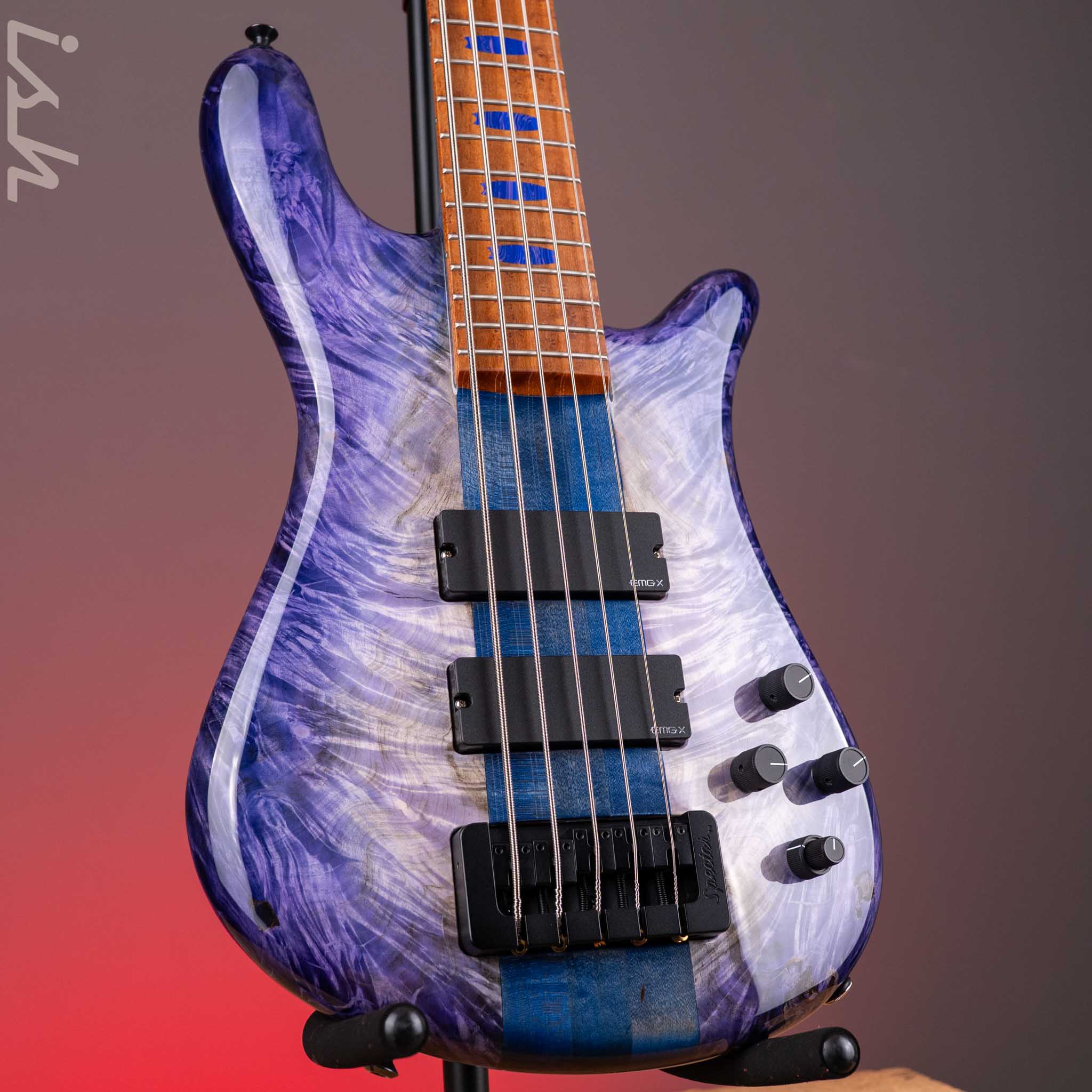 Spector USA Woodstock Era NS-5 Custom Purple Burst w/ Blue Back NAMM 2026