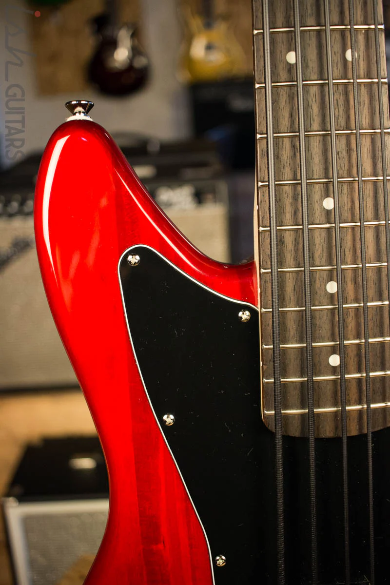 Squier Vintage Modified Jaguar V Special Red Electric Bass - Image 3