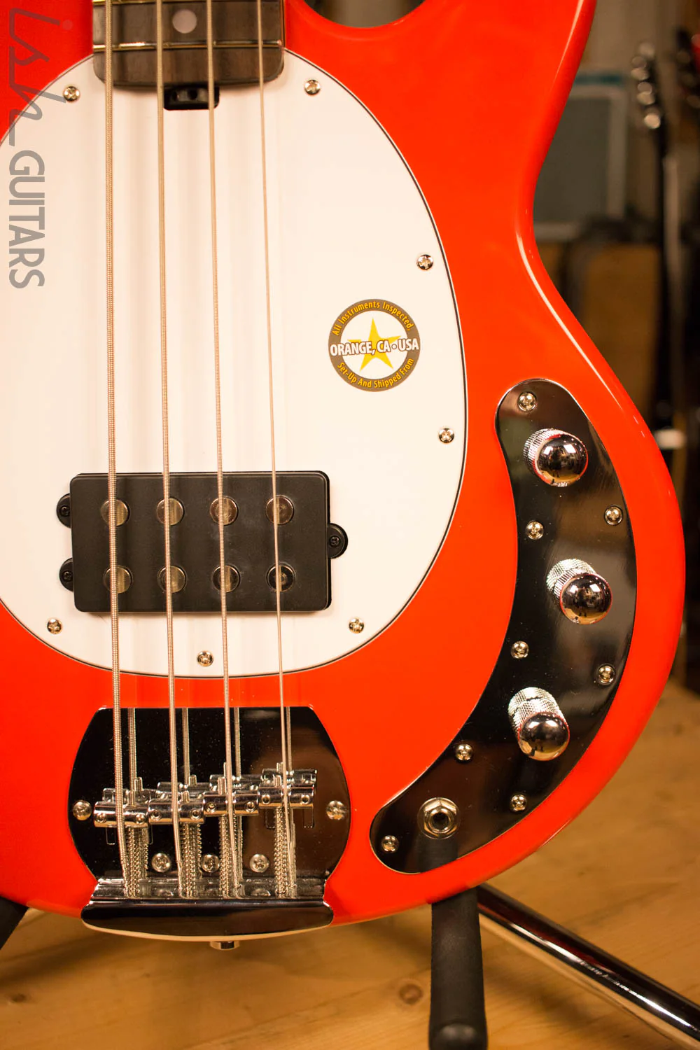 Sterling by Music Man S.U.B. Ray4 Electric Bass Guitar Fiesta Red - Image 4