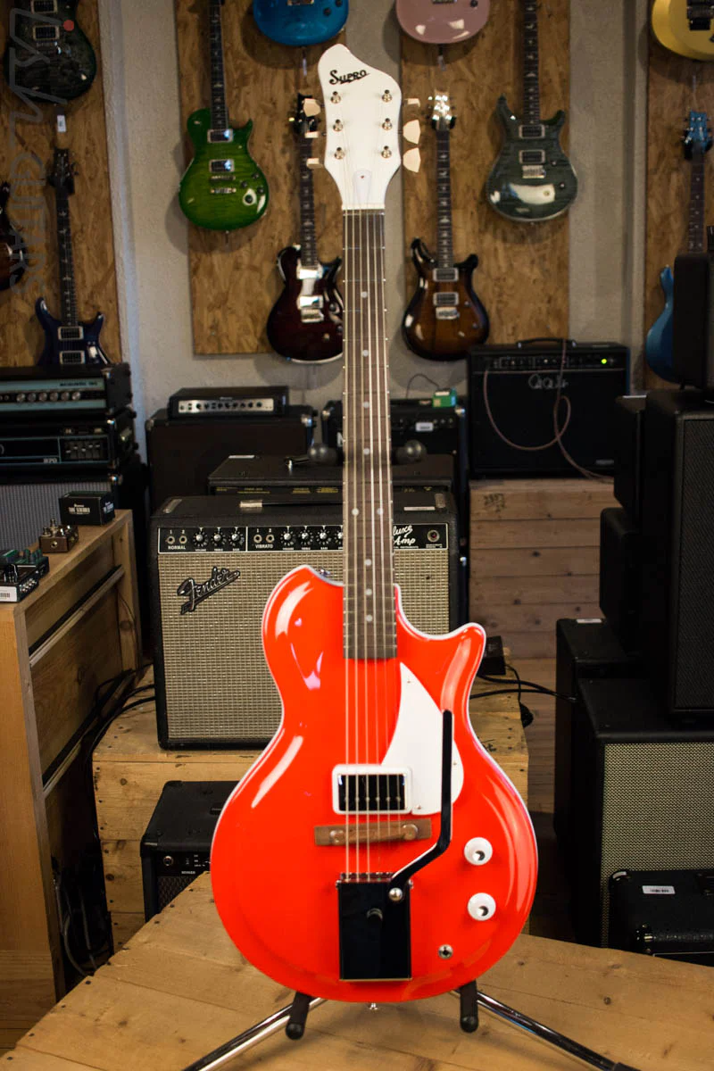 Supro 1572VPR Belmont Vibrato Single Pickup Americana Series Electric Guitar Poppy Red - Image 2