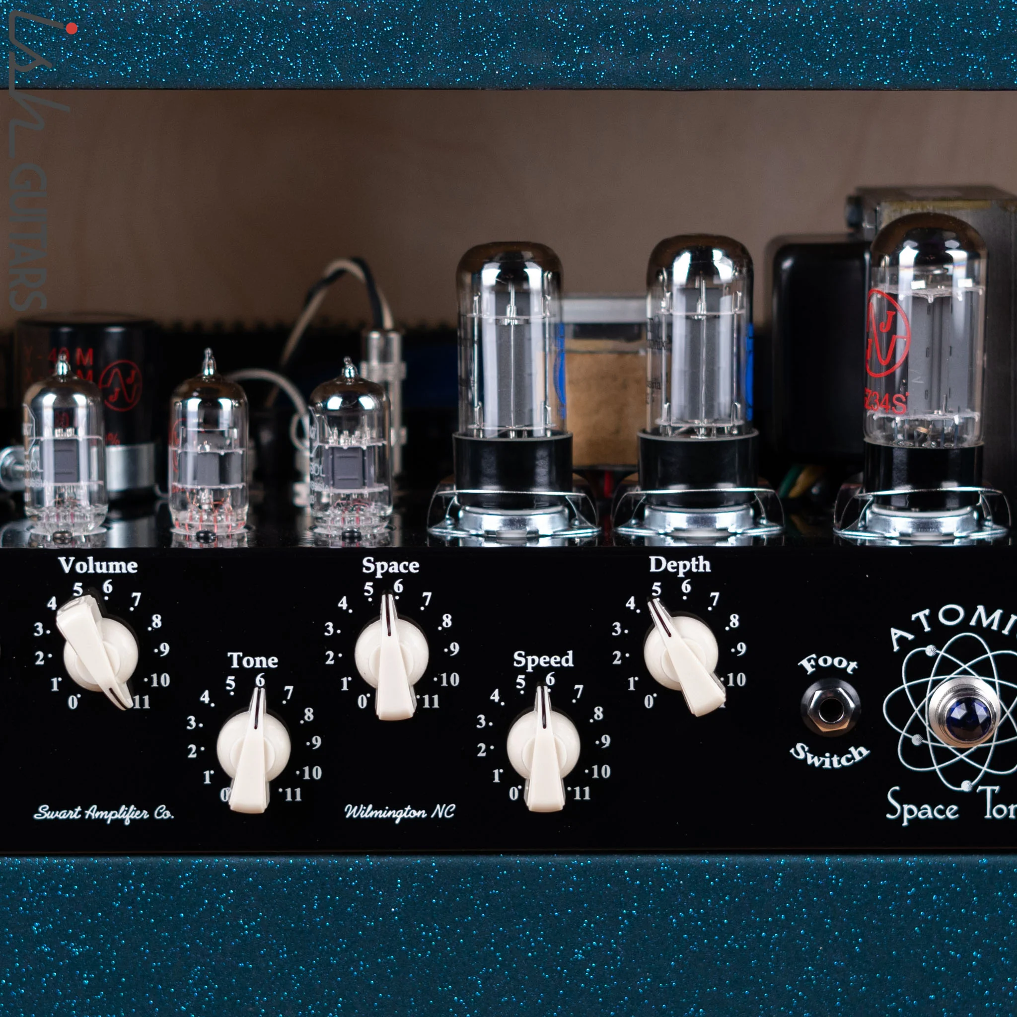 Swart Atomic Space Tone Combo Amplifier Ocean Sparkle w/ Salt and Pepper Grill Cloth - Image 10