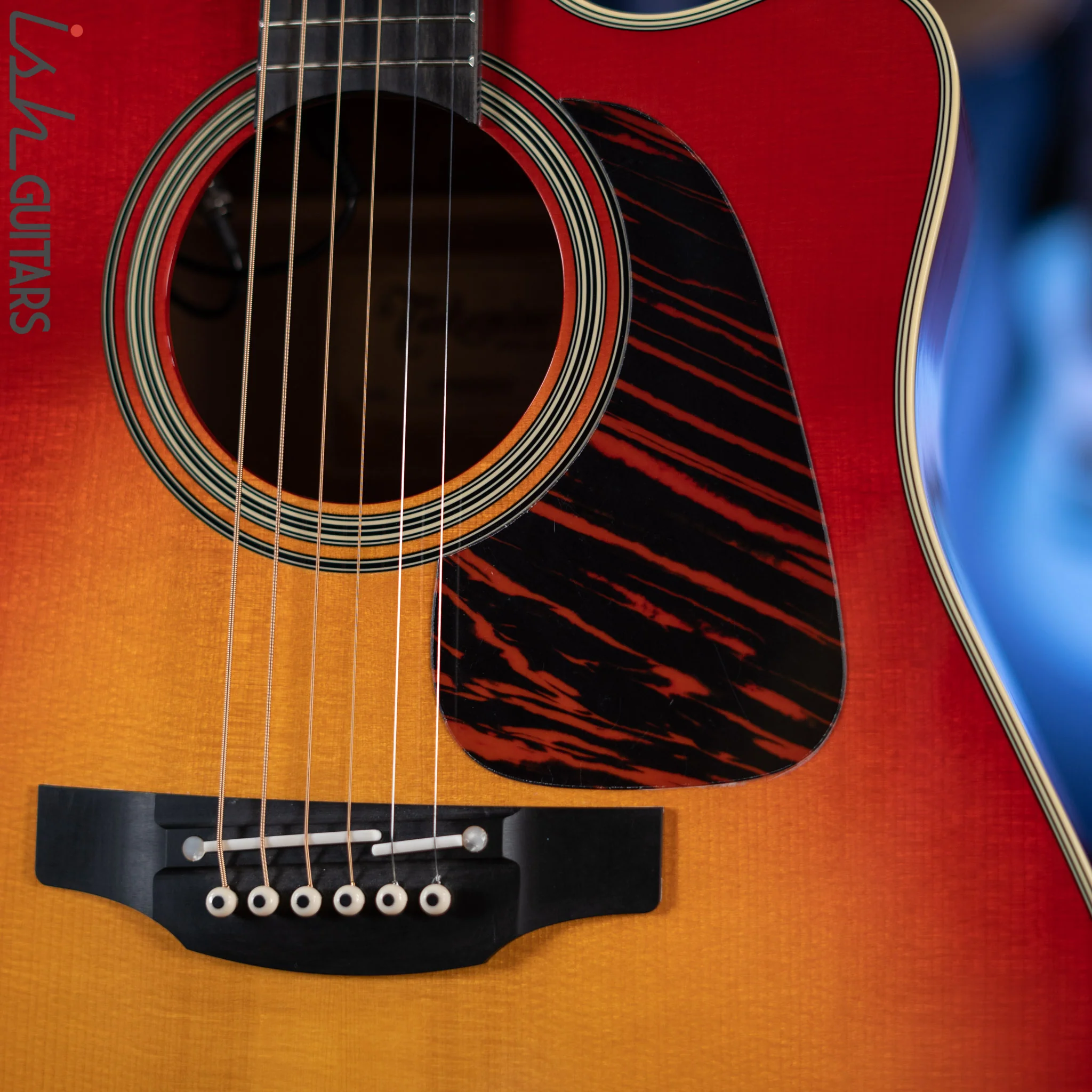 Takamine CP6SSDC Singlecut Dreadnought Gloss Cherry Sunburst Demo - Image 5