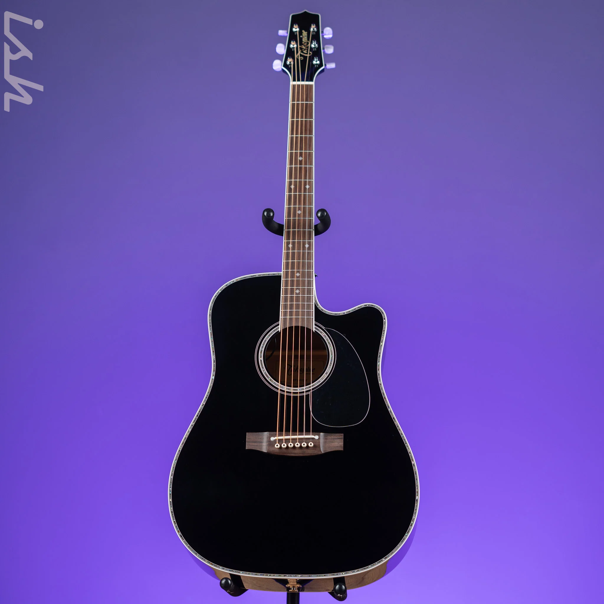 Takamine EF341DX Acoustic-Electric Guitar Black Demo - Image 2