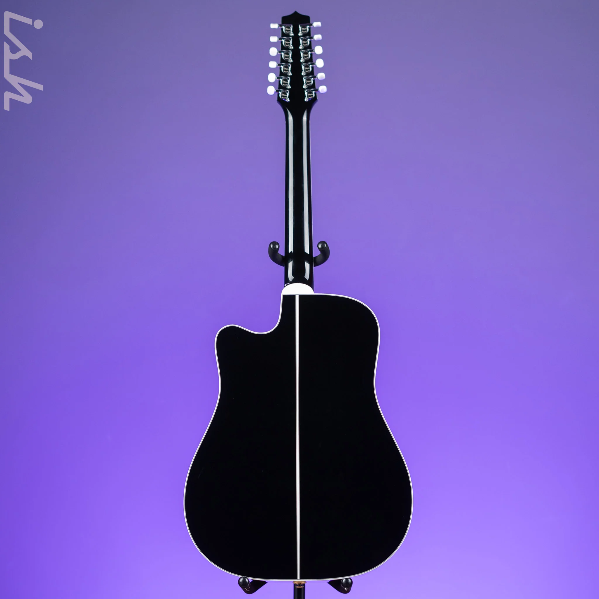 Takamine EF381DX 12-String Acoustic-Electric Gloss Black - Image 6