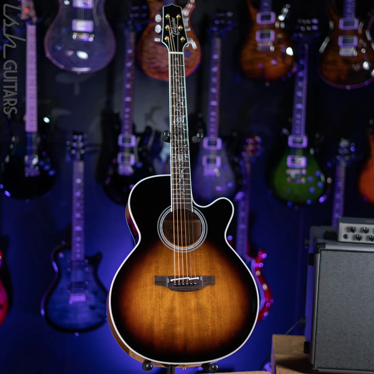 Takamine EF450C-TT Acoustic Electric Guitar Brown Sunburst Demo - Image 2