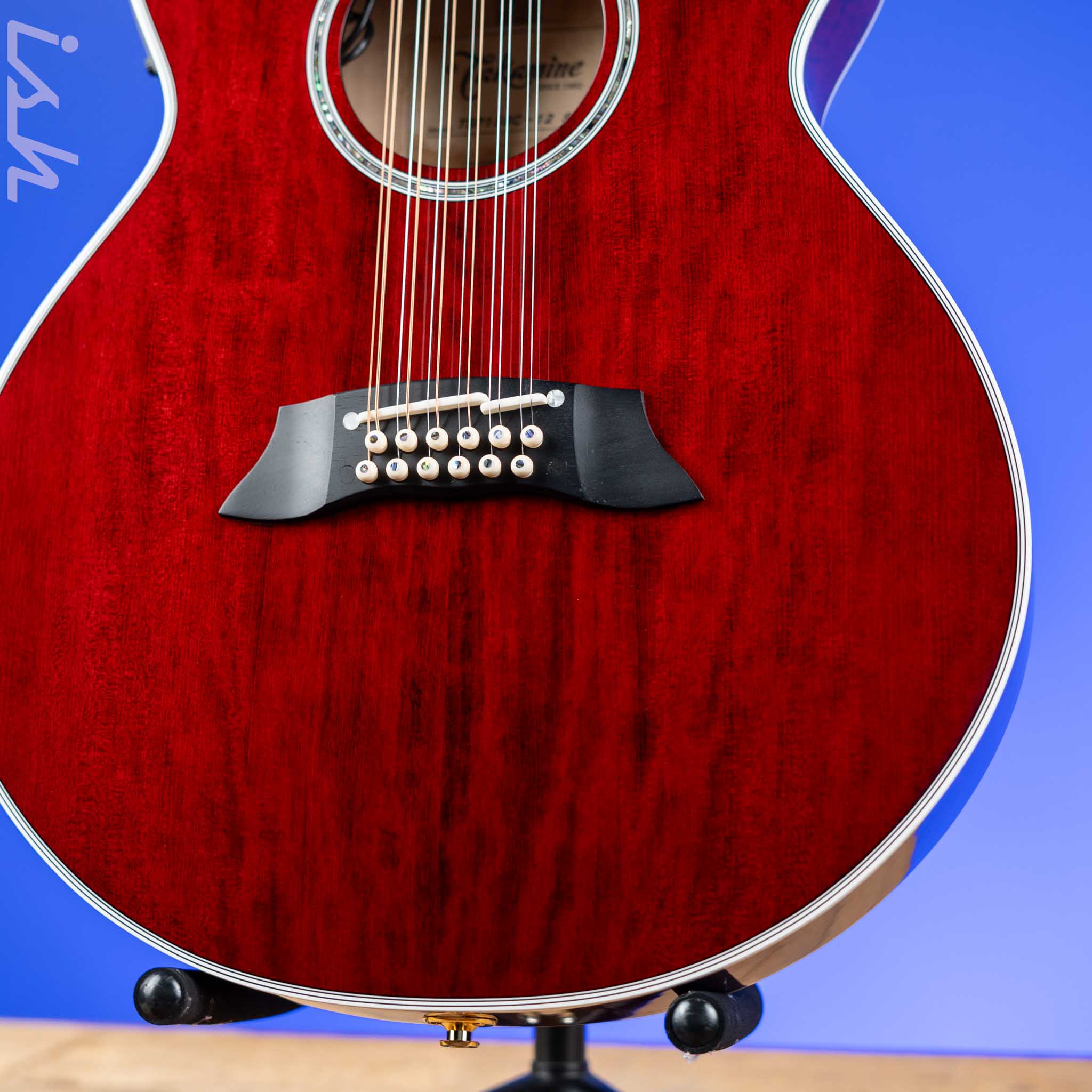 Takamine Thinline TSP158C-12 12-String Acoustic-Electric Guitar See-Through Red Demo - Image 4
