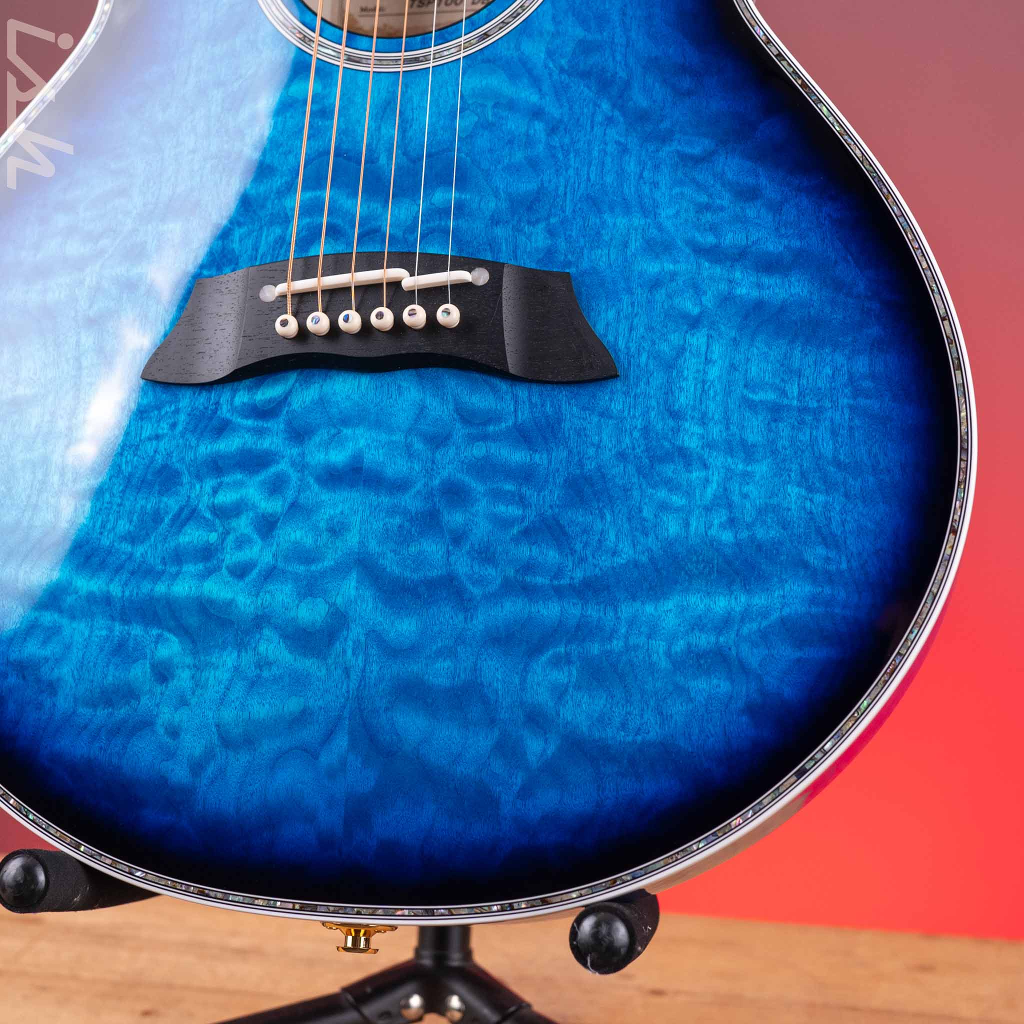 Takamine TSP100 Acoustic-Electric Guitar Dark Blue Sunburst - Image 4