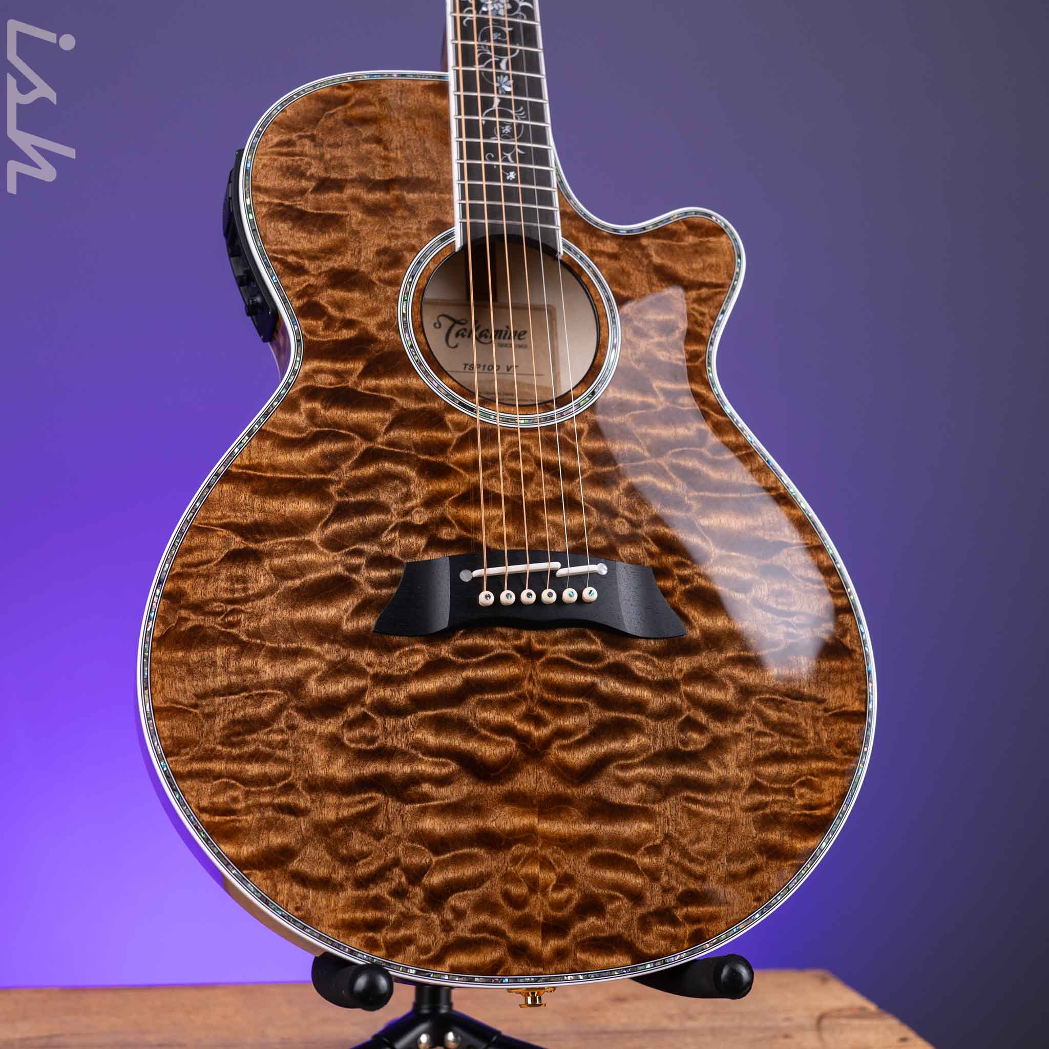 Takamine TSP100 Acoustic-Electric Guitar Gloss Vintage Tobacco Demo