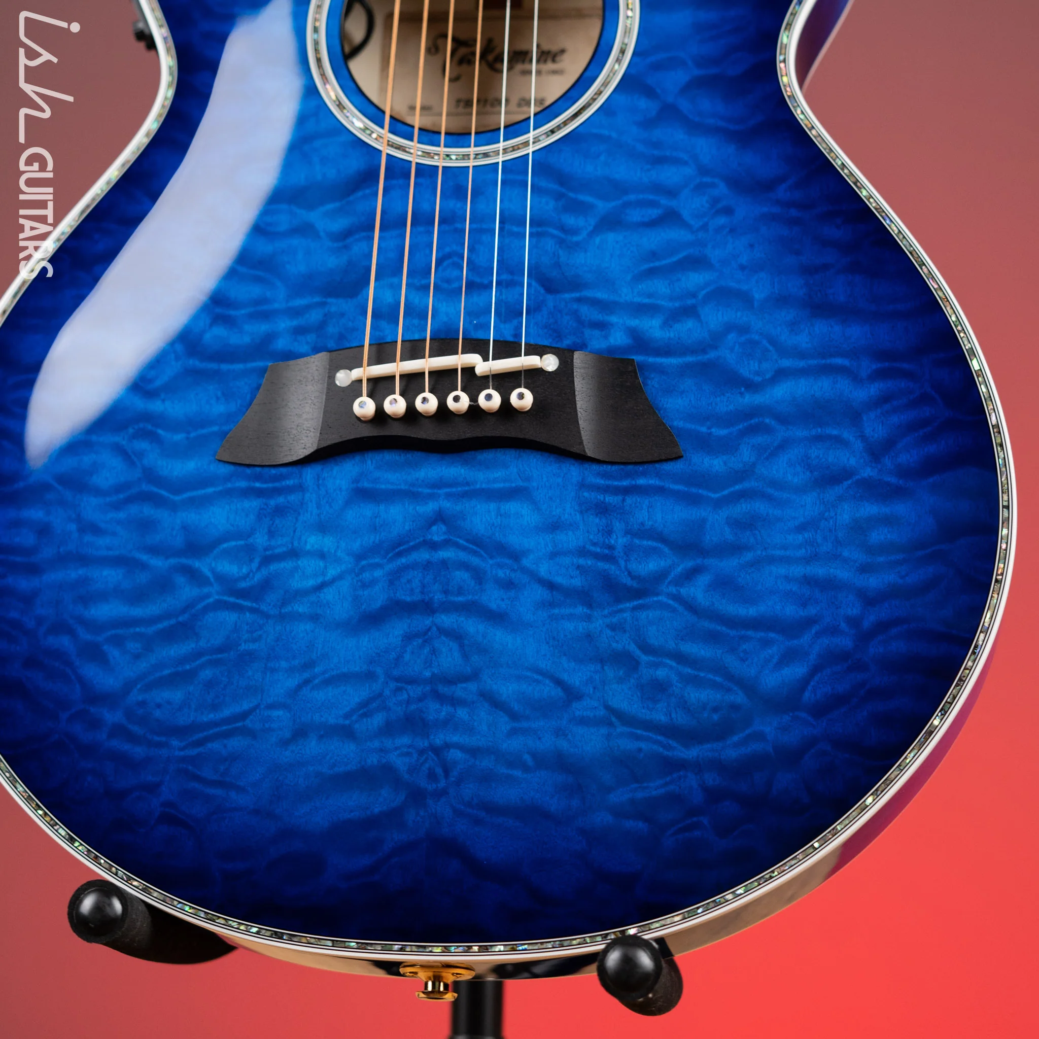Takamine TSP100 Acoustic-Electric Guitar Gloss Deep Blue Sunburst - Image 4