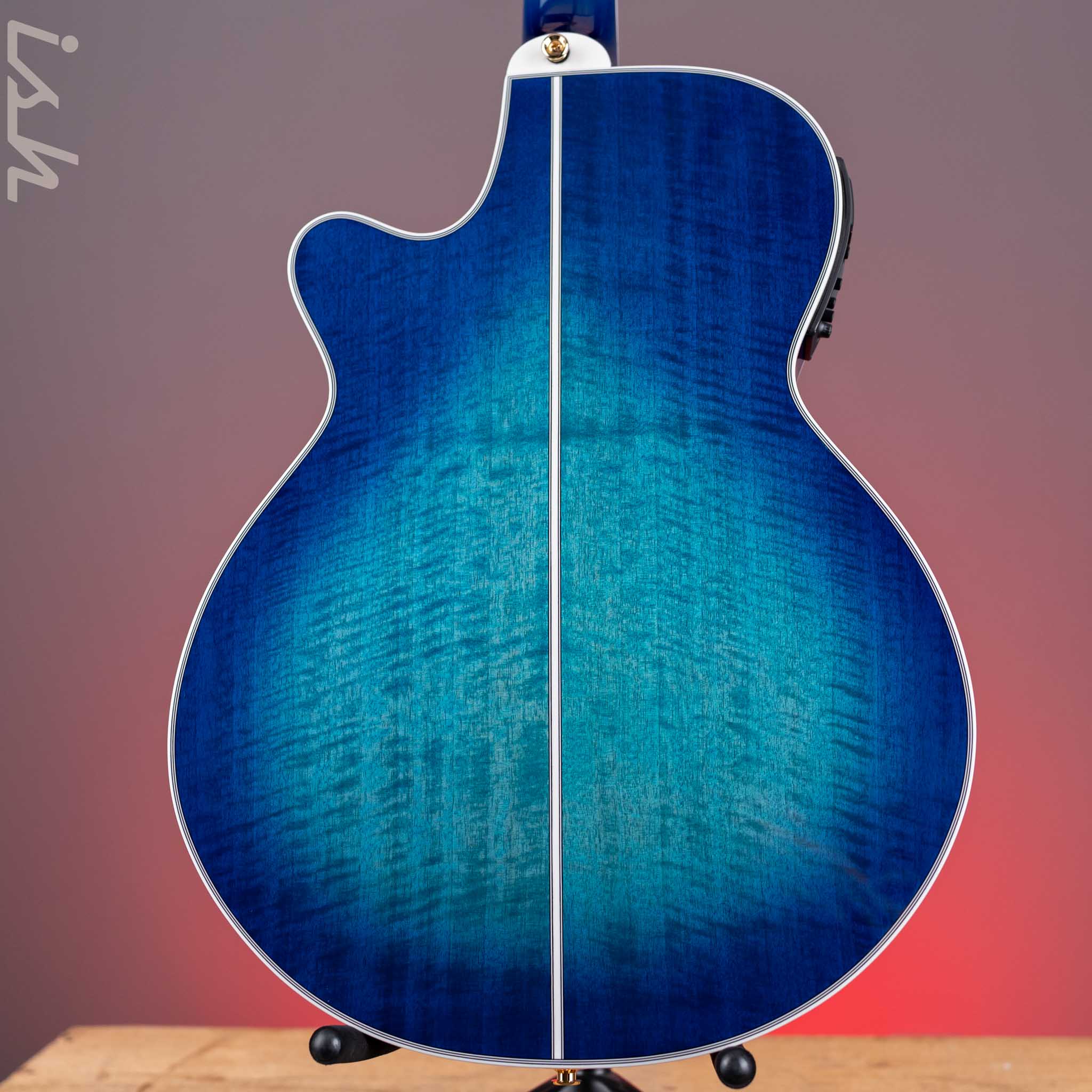 Takamine TSP178AC SBB Thinline Acoustic-Electric Guitar Gloss Blue Burst Demo - Image 7