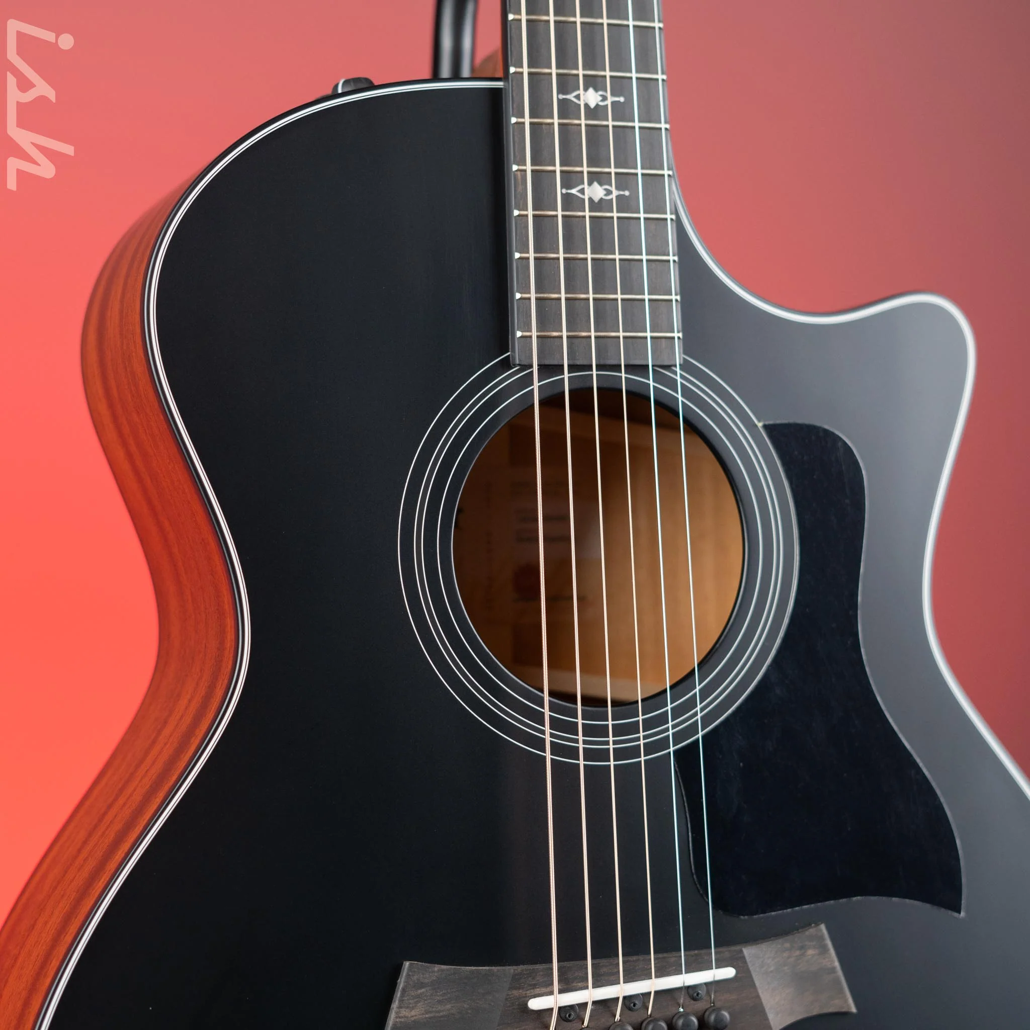 Taylor 324ce Grand Auditorium Acoustic-Electric Guitar Blacktop - Image 3