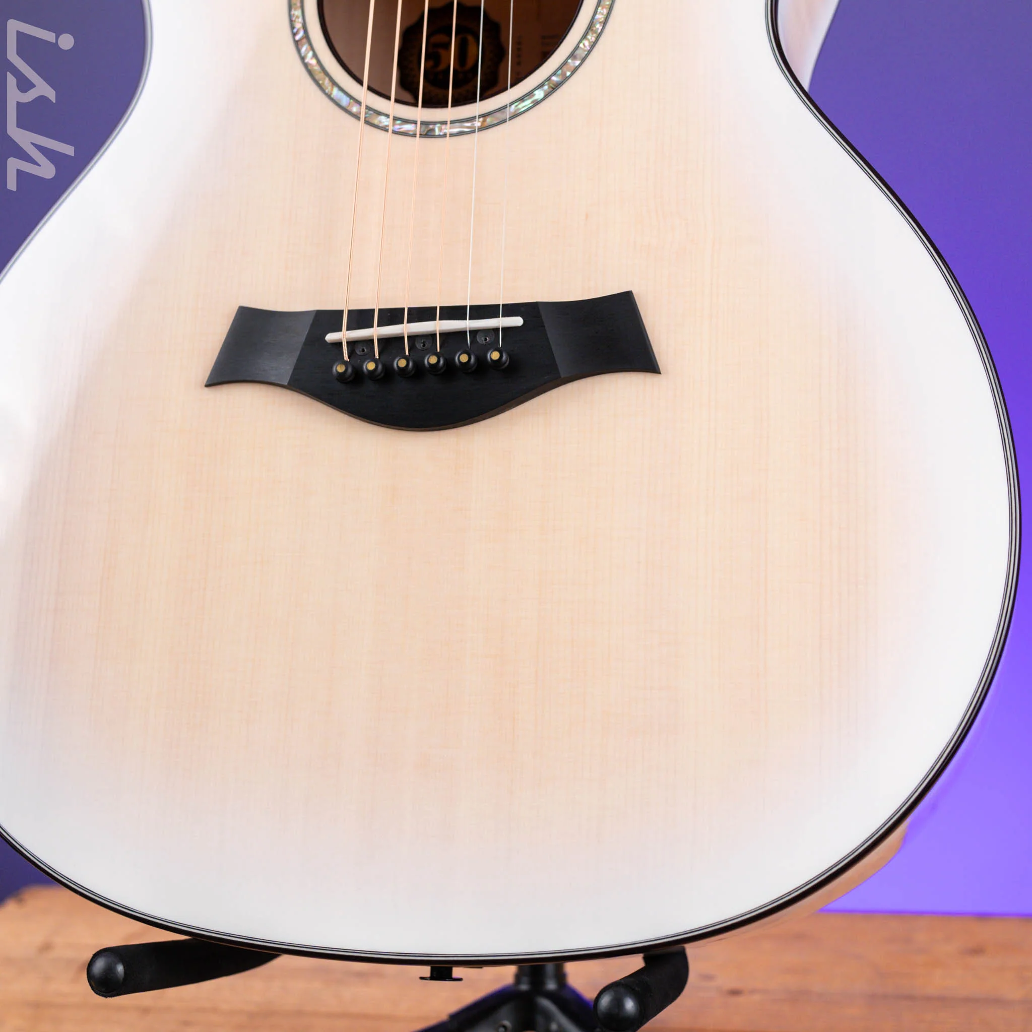 Taylor 614ce LTD Maple/Sitka 50th Anniversary Trans White with Edgeburst - Image 4