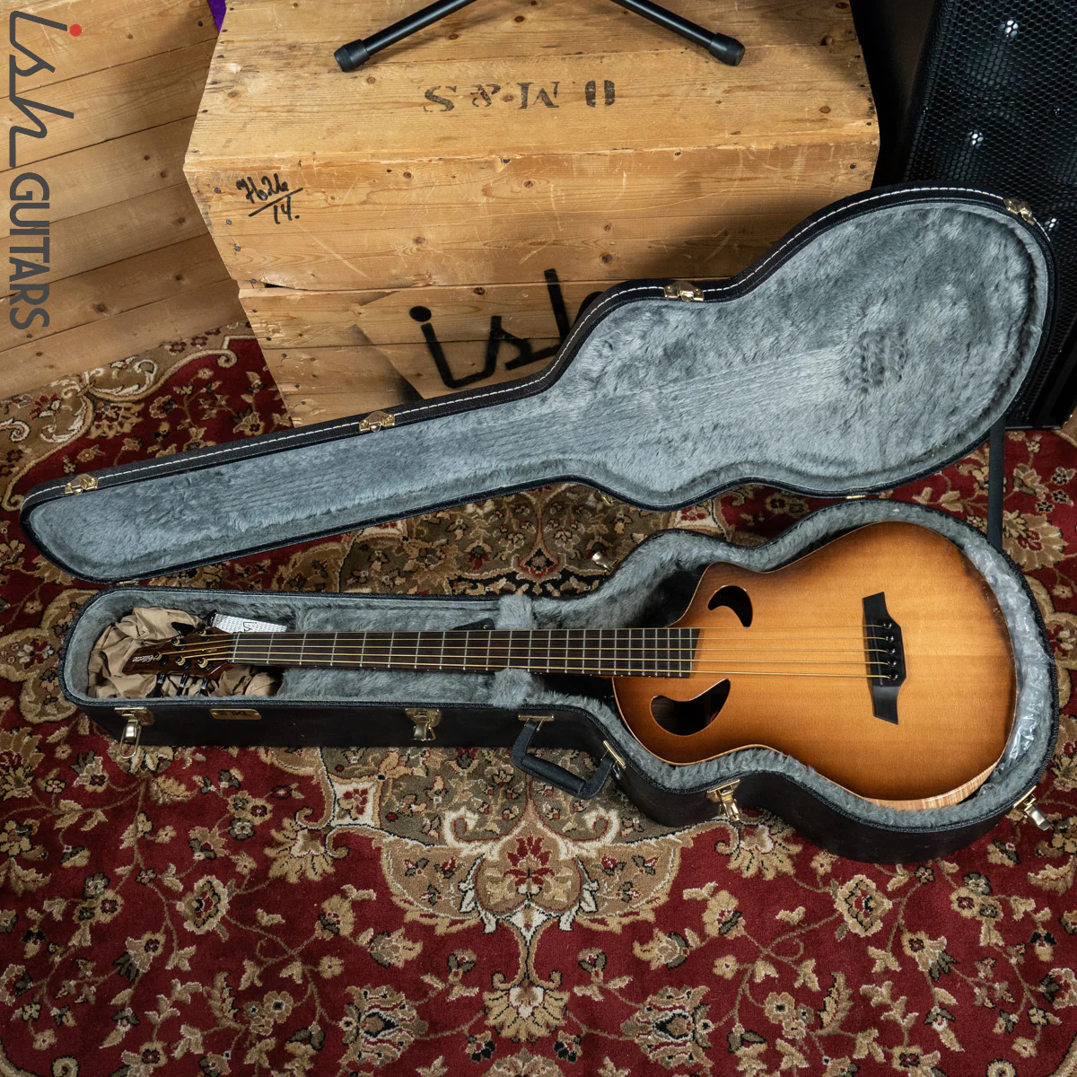 Veillette Acoustic 5 String Bass Guitar Brazilian Rosewood Tobacco Sunburst - Image 16