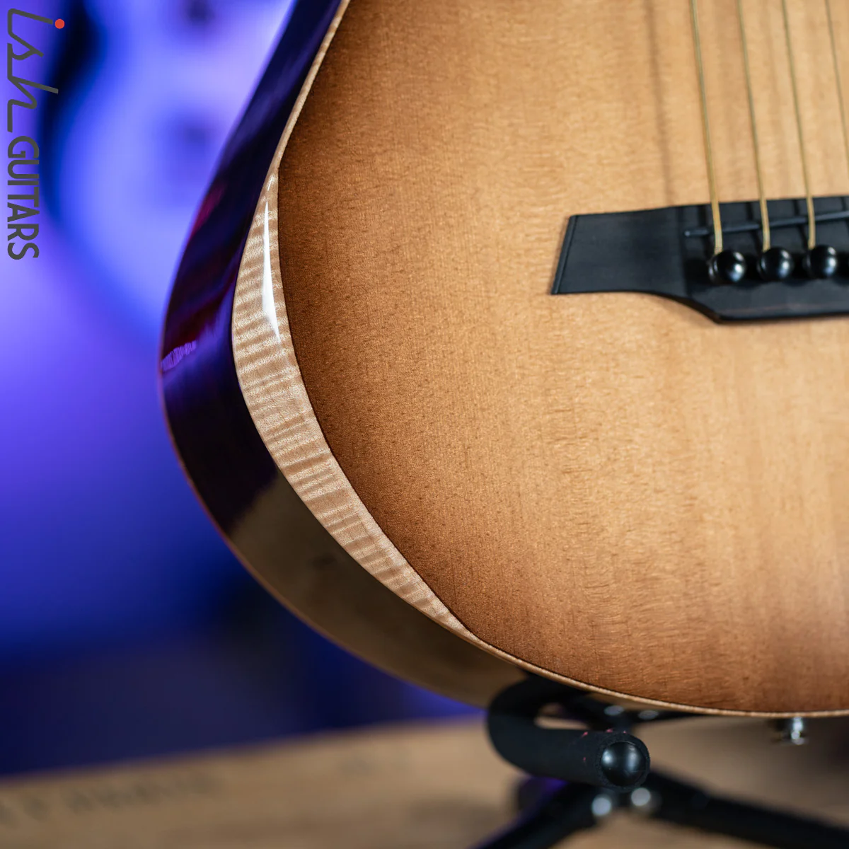 Veillette Acoustic 5 String Bass Guitar Brazilian Rosewood Tobacco Sunburst - Image 4