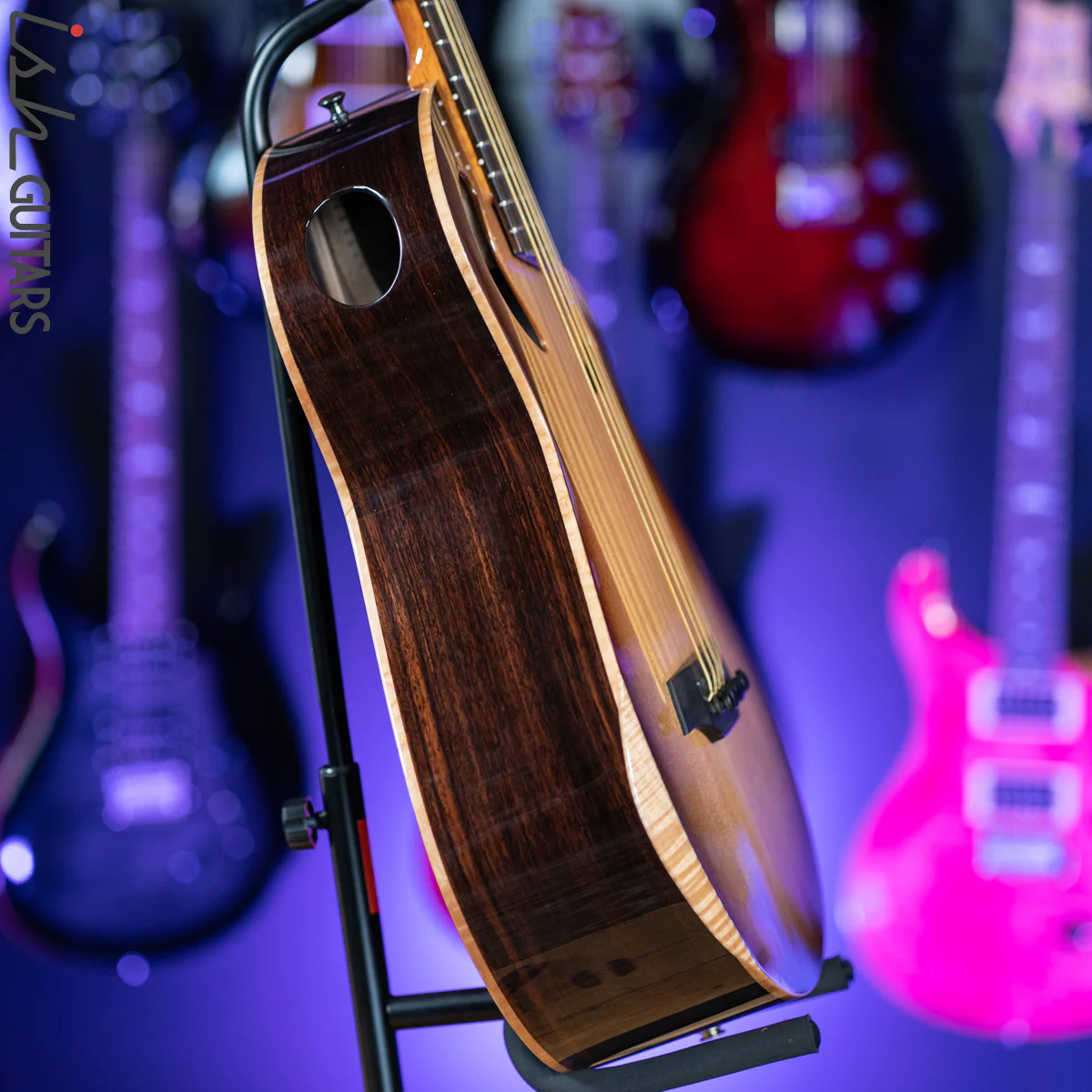 Veillette Acoustic 5 String Bass Guitar Brazilian Rosewood Tobacco Sunburst - Image 8