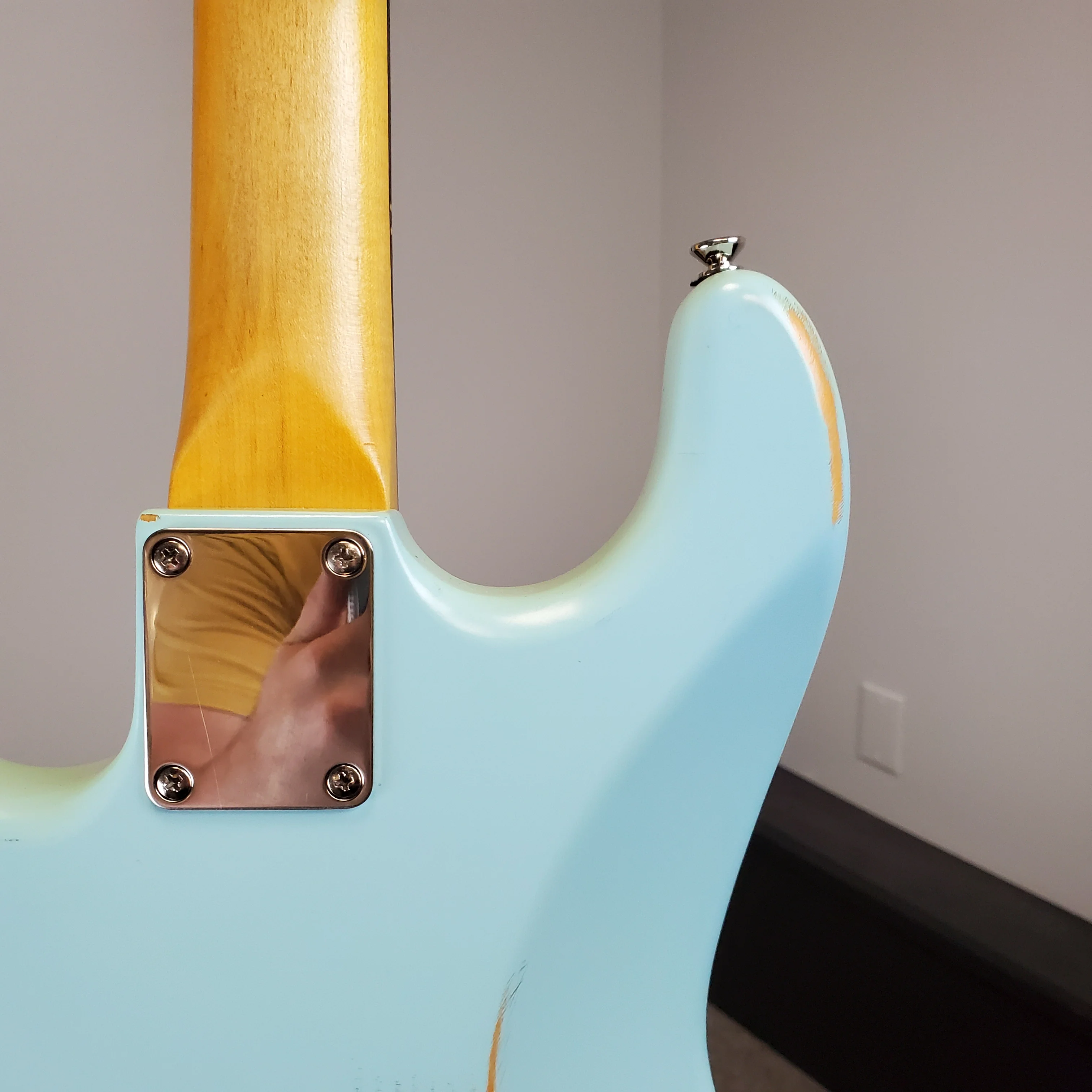 Vintage Icon Series V6 Strat Style Reliced Sonic Blue - Image 8