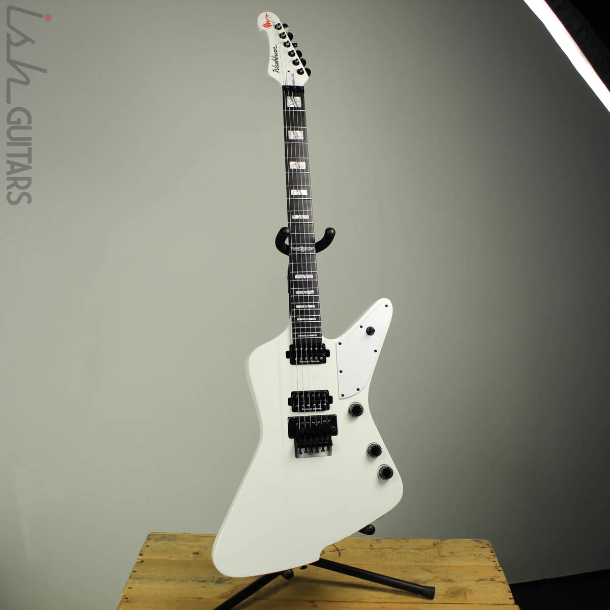 2016 Washburn Parallaxe Priestess Z20FR Marzi Montazeri Signature Electric Guitar Gloss White - Image 2