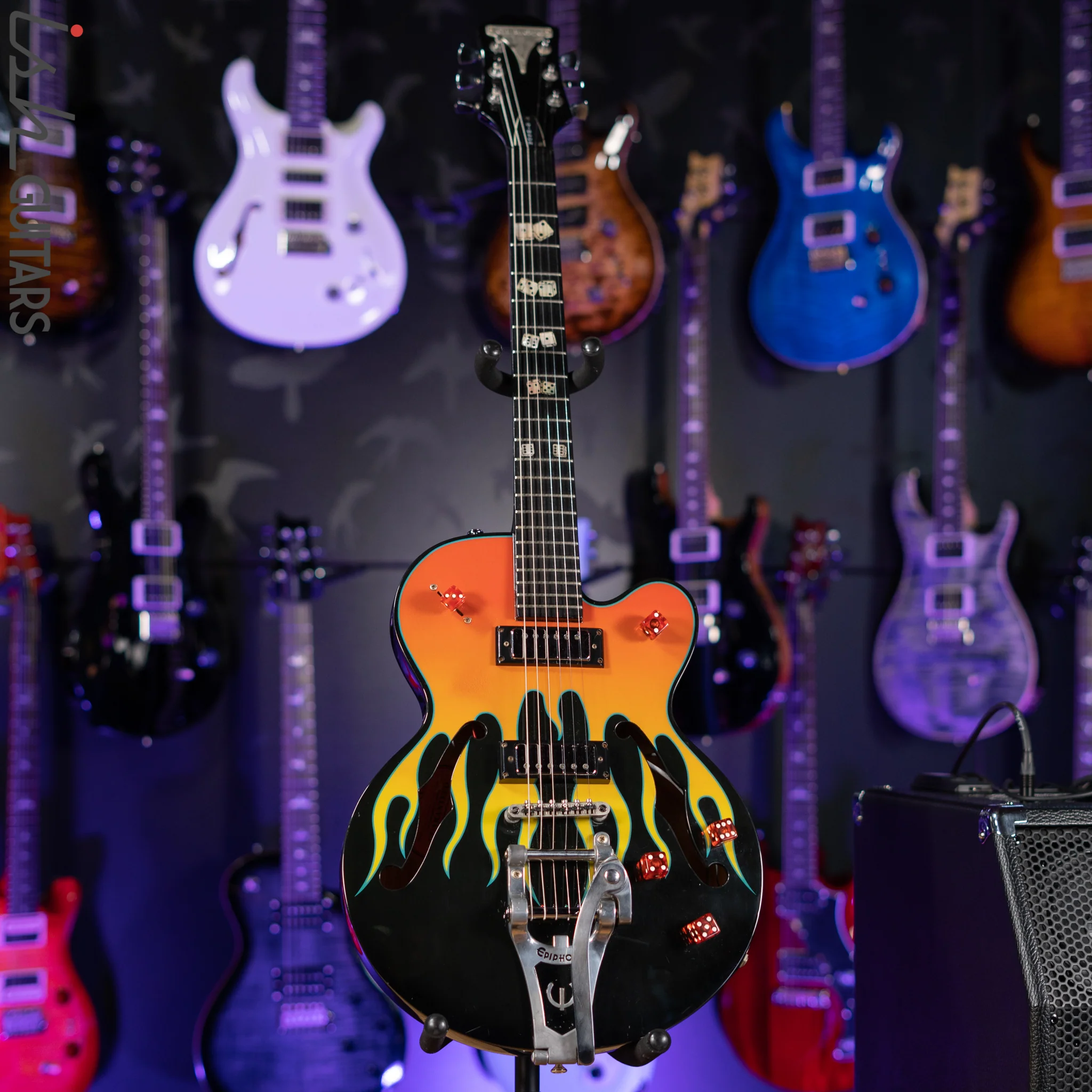 1999 Epiphone FlameKat Semi-Hollow Bigsby Flame Finish - Image 2