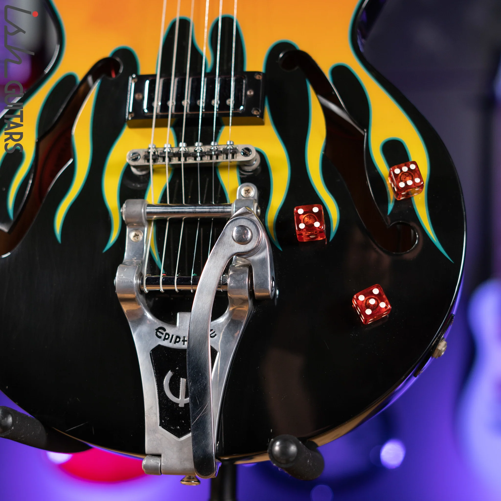 1999 Epiphone FlameKat Semi-Hollow Bigsby Flame Finish - Image 4