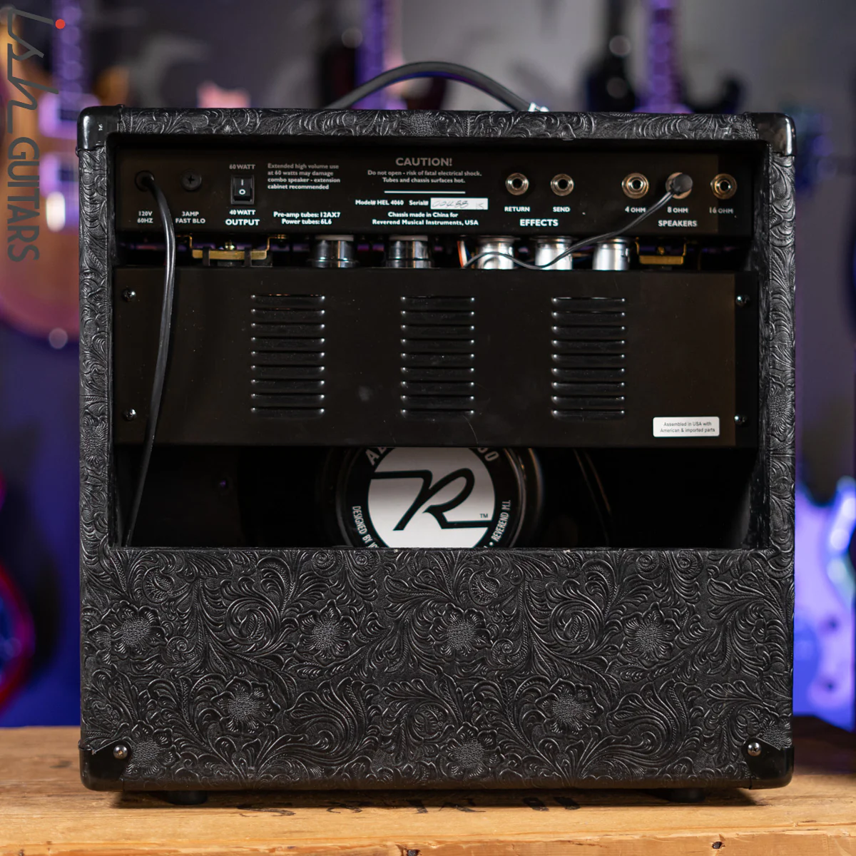 Reverend Hellhound 40/60 1x12 Combo Guitar Amplifier Black Paisley Wrap - Image 5