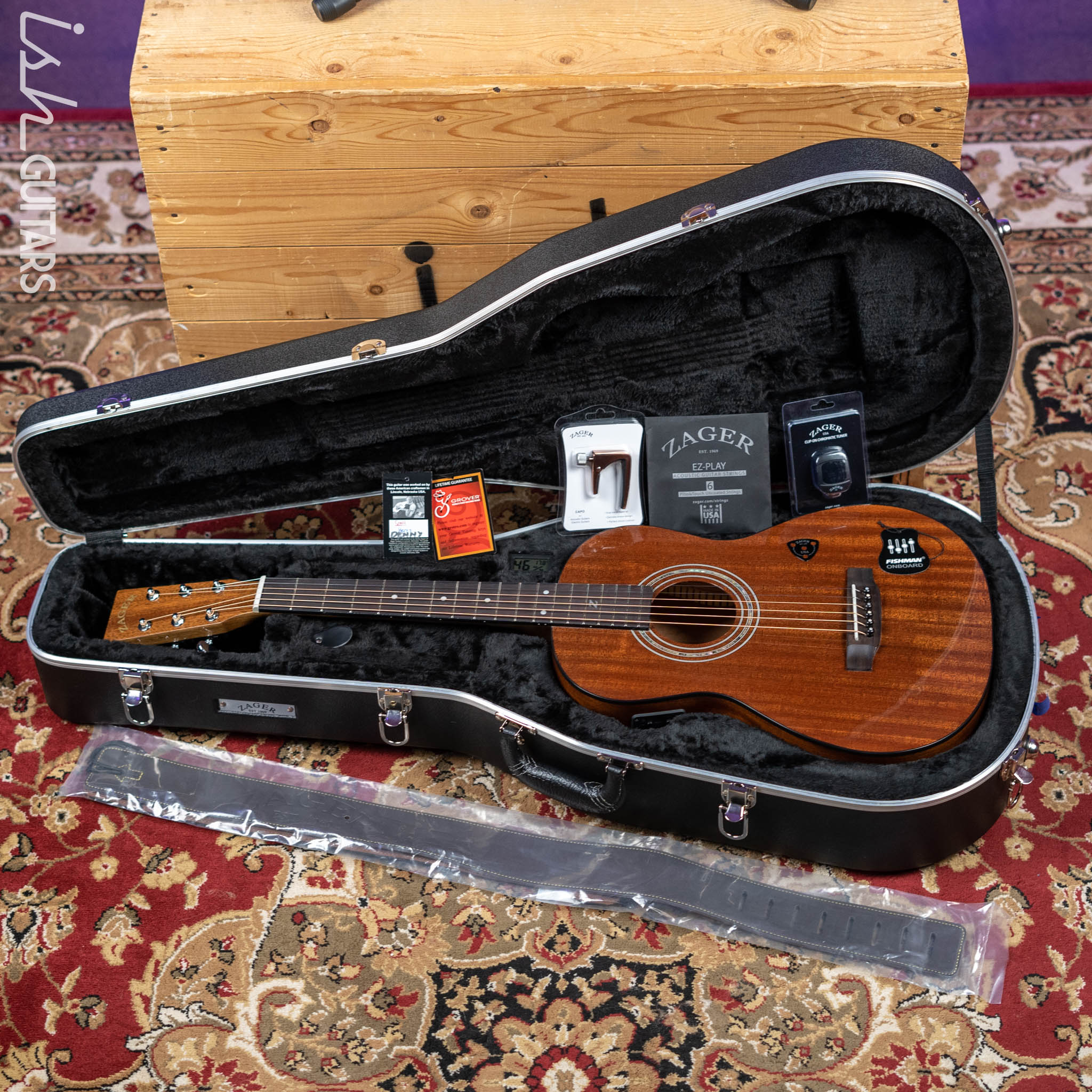 Zager Travel Acoustic-Electric Natural Mahogany - Image 14